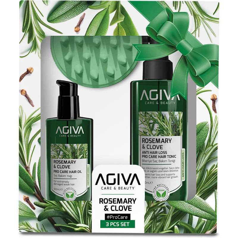 Agiva Rosemary & Clove Pro Care Set for Weak Hair Prone to Hair Loss 3 Pieces