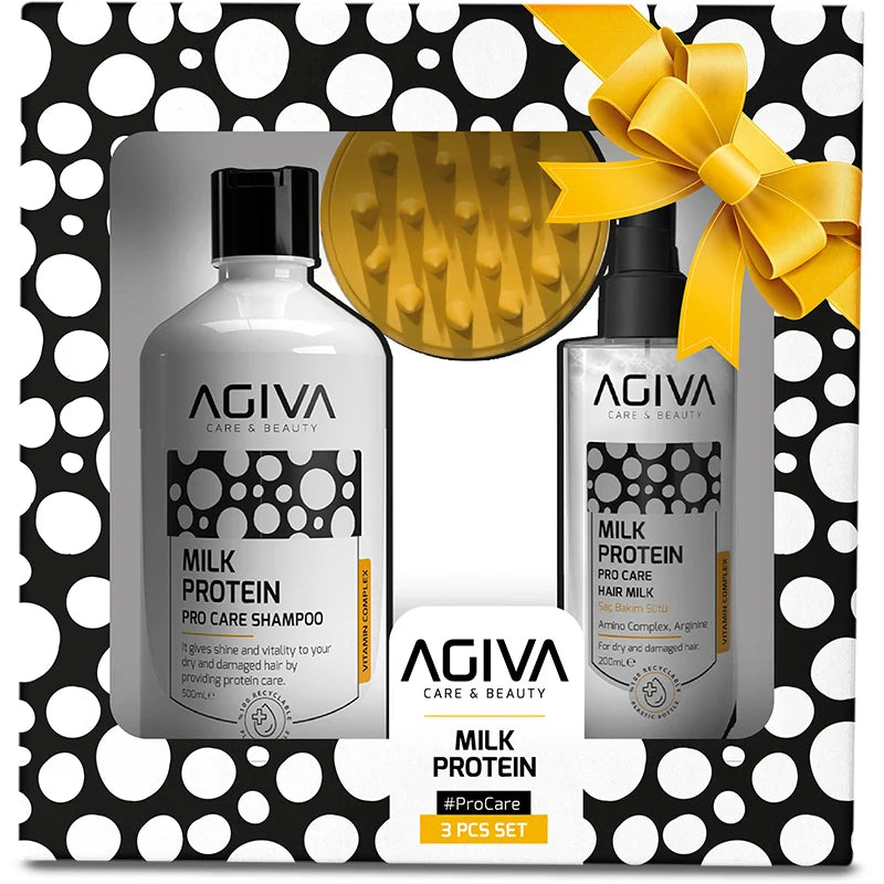 Agiva Milk Protein Pro Care Set for Dry & Damaged Hair 3 Pieces